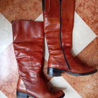 Stivali donna marroni in pelle