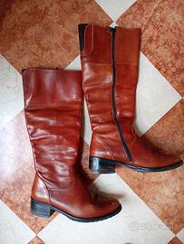 Stivali donna marroni in pelle