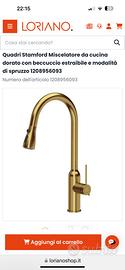 rubinetto con miscelatore da cucina dorato