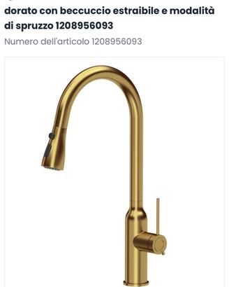 rubinetto con miscelatore da cucina dorato
