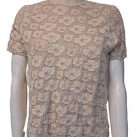 Maglia maniche corte , floreale , seta e cotone