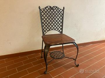 Sedia in ferro e legno