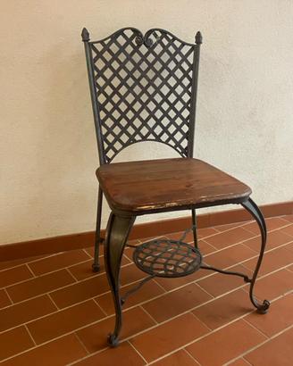 Sedia in ferro e legno