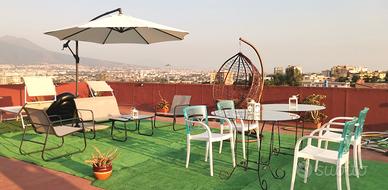 tavolo in ferro battuto con vetro temperato 