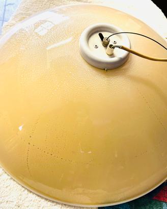 Lampadario champagne grande a cupola vetro Murano