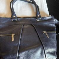 Yuri in blu notte borsa in vera pelle