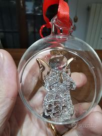 pallina di natale con angioletto in vetro e scatol