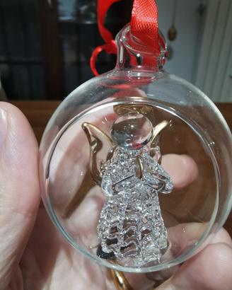 pallina di natale con angioletto in vetro e scatol