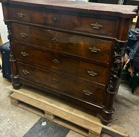 Comò Antico Noce con Piano in Marmo