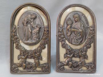 Coppia quadretti sacri Santa Chiara San Francesco 