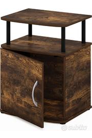 tavolino con sportello pino ambrato/nero