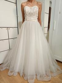 Abito da sposa bianco - scollo a cuore - 44