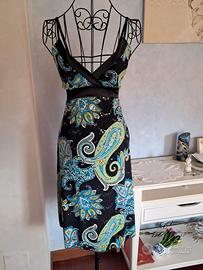 Abito Impero Y2K Paisley Paillettes Festa M