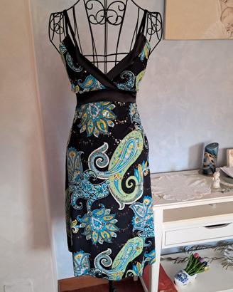 Abito Impero Y2K Paisley Paillettes Festa M