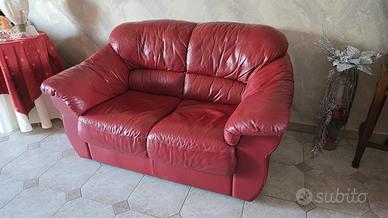 Divanetto 2 posti in pelle Rosso Cartier 
