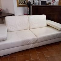 Divano 2 posti in pelle bianco
