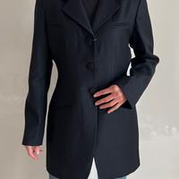 Blazer nero 100% lana vergine avvitato nuovo L