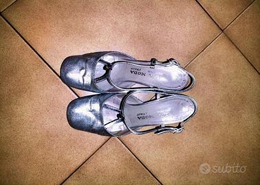 SCARPE ARGENTO CON CHARM STRASS **VINTAGE**