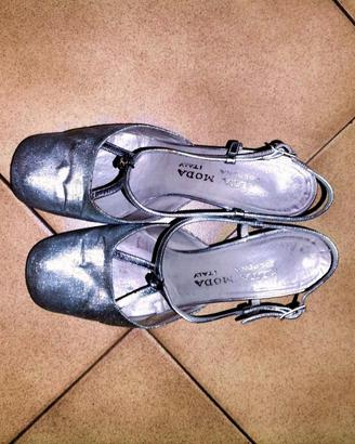 SCARPE ARGENTO CON CHARM STRASS **VINTAGE**