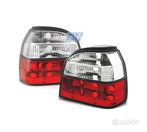FANALI PER VOLKSWAGEN VW GOLF 3 91-97 ROSSO BIANCO