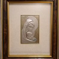 Placca in argento con Madonna