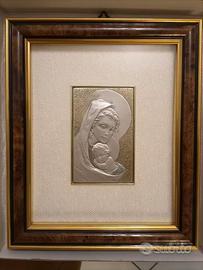 Placca in argento con Madonna