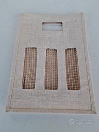 borsa portabottiglie vini 