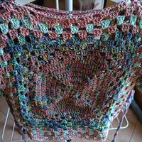 Gilet in cotone lurex lavorazione a uncinetto mult