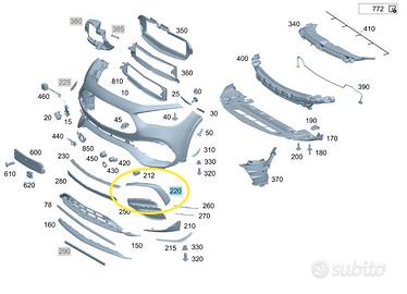 modanatura paraurti anteriore Mercedes GLA