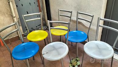 Sedie da cucina colorate