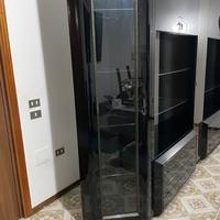 Salotto nero lucido a luce led