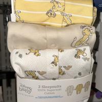 Re leone tre tutine neonato 3-6 mesi 68 cm