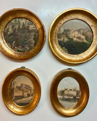 Serie di incisioni con miniatura antiche.