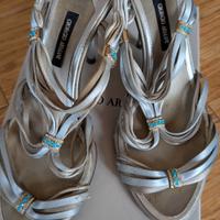 Sandali Giorgio Armani sera grigio perla