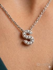 Collana ZANÌ con Iniziale "S" in Argento e Zirconi