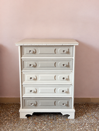 Cassettiera 5 cassetti stile shabby