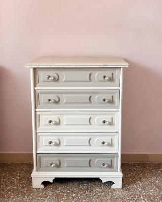 Cassettiera 5 cassetti stile shabby