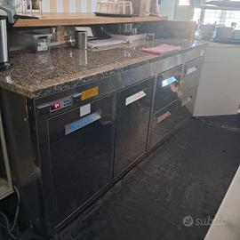 banco inox  refrigerato  ripiano in marmo