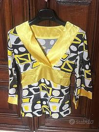 Maglia VintageGiallo/Nero Scollo a V