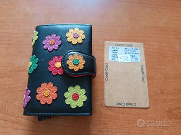 mini portafoglio in pelle