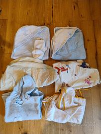 set accappatoio, copri passeggino, lenzuolino