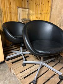Set poltrone nere da ufficio