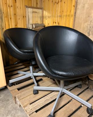 Set poltrone nere da ufficio