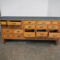 Banco da merceria bifacciale in legno di faggio