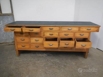 Banco da merceria bifacciale in legno di faggio