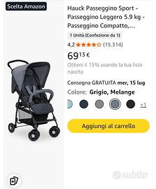 Passeggino Hauck Sport NUOVO