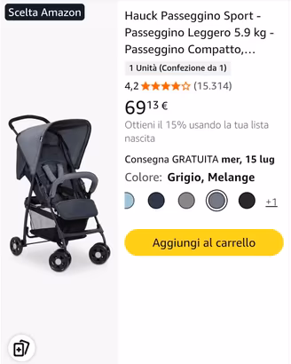 Passeggino Hauck Sport NUOVO