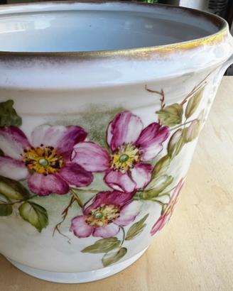 Vaso grande Fiori rosa Dipinto a mano Italia Vinta