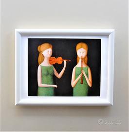 Quadro Concertino di Antonio Bueno con cornice