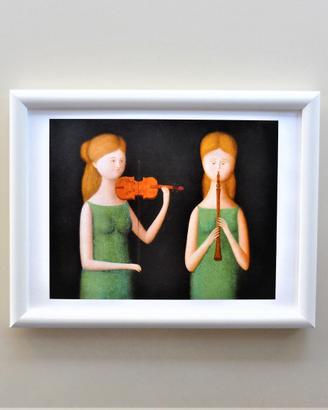 Quadro Concertino di Antonio Bueno con cornice